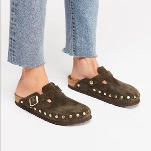 Birkenstock Boston suede clog stud - free people exclusive